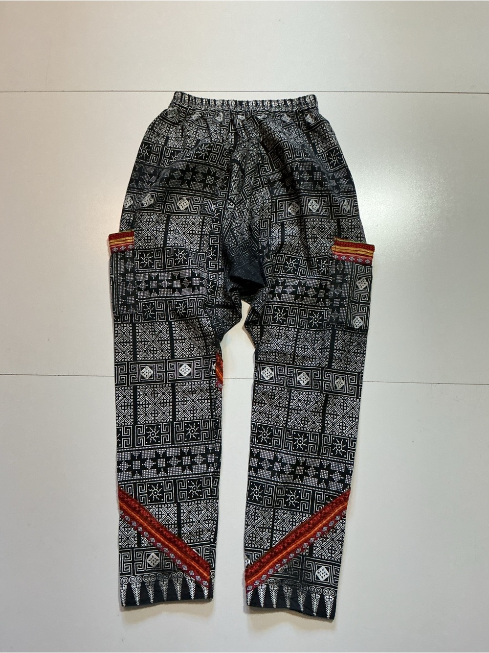 Vintage African Handmade Dashiki Tribal All Over Print Ethnic Harem Cargo Pants